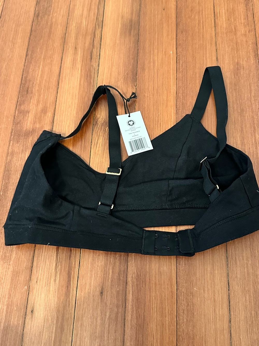 Subset the Triangle Bra Organic Cotton Large Black New NWT - Picture 2 of 4